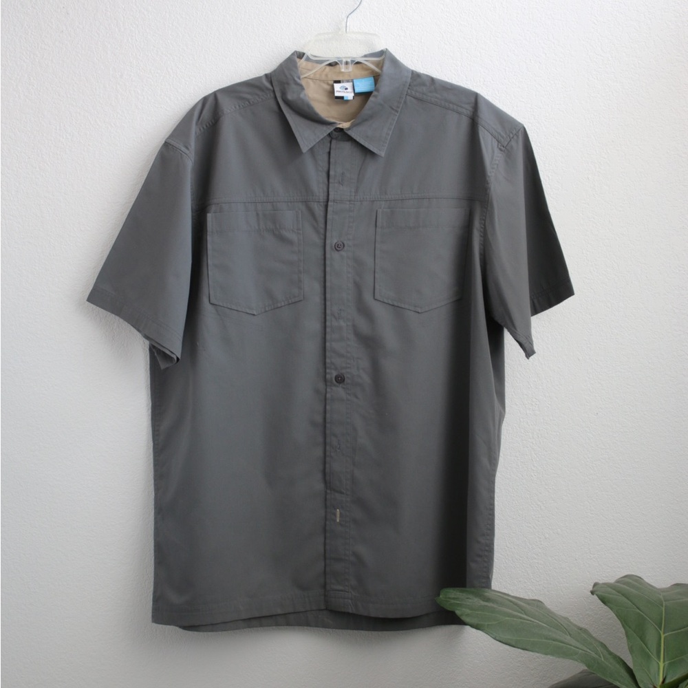 Phys. Sci MENS Button Down Gray Shirt Sz: L